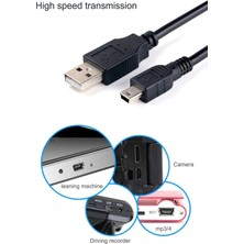 Derwell Ps3 Kol Şarj Kablosu 5 Pin Mini USB Usb5-Pin 2.0 Erkek A Mini 5 Pin B Piramit Uç 1.5 Metre