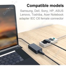 Derwell Notebook Laptop Şarj Adaptörü 3lü Yonca 3 Pinli Dizüstü Bigisayar Power Güç Kablosu C5 1.5 Metre