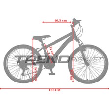 Trendbisiklet  Everest Cross 24 Jant Amortisörlü Bisiklet, 21 Vites Bisiklet, Cnc Alüminyum Jant, Boy 140 -160 Cm,