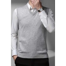 Uniquetrenders Erkek V Yaka Triko Tüylenmez Süveter Erkek Slim Fit Süveter