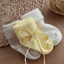 Organik Bambu Iplik Dokumalı 5'li Bebek Çorap Seti