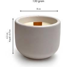 Candle Purr Pine Haven 130G Soya Mumu -El Yapımı Beyaz Beton Kapta