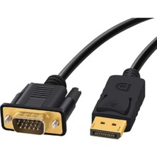 Derwell HD 1080P Displayport VGA Adaptörü Kablo Erkek Dönüştürücü DisplayPort DP VGA Kablosu 1.8 Metre