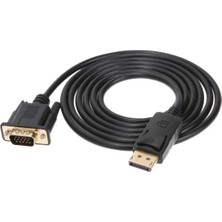 Derwell HD 1080P Displayport VGA Adaptörü Kablo Erkek Dönüştürücü DisplayPort DP VGA Kablosu 1.8 Metre