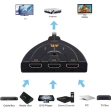 Derwell HDMI Switch 3 In 1 Out HDMI Giriş Çoklayıcı Port Kablolu Hdmı Otomatik Switch Çoğaltıcı Splitter