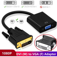 Derwell Dvı - D (24 1) To VGA Aktif Dönüştürücü Kablo (Dvı-D Erkek - VGA Dişi) Dvı In VGA Out Dvı VGA