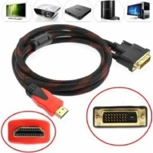 Derwell HDMI To DVI 24+1 Çevirici Dönüştürücü Monitör Kablosu 1.5 Metre Dual Link Dvı-D (24+1) Konnektörlü