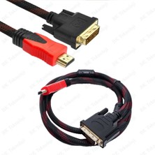 Derwell HDMI To DVI 24+1 Çevirici Dönüştürücü Monitör Kablosu 1.5 Metre Dual Link Dvı-D (24+1) Konnektörlü