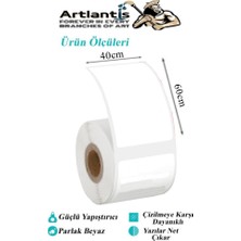 Artlantis 60X40 mm Barkod Etiketi Yapışkanlı 1 Adet Rulo Etiket Termal Barkot Terazi Etiketi 500 Lü Barkod Yazıcılarına Uyumludur