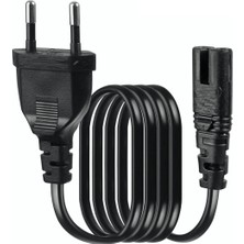 Derwell Power Güç Elektrik Kablosu C7 (Ps4/ps3/ps2/teyp- Laptop Adaptör-Işıldak ) 2 Pinli 1.5 Metre Siyah