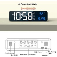 World Of The World Hd LED Ekranlı Aynalı Elektronik Saat Sıcaklık Tarih Dijital Masa Saati