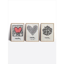 Hayat Dekor Keith Haring Sanat Çerçeveli Tablo Seti,3 Lü Set Çerçeveli TABLO,CT-3-039