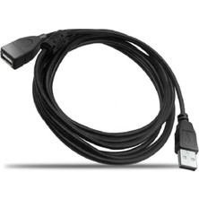 Derwell 1.5 Metre USB Erkek To Dişi Uzatma Uzatıcı Ara Kablo USB Extension Cable Cabble Yüksek Hız Siyah