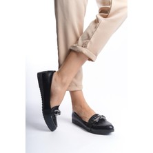Kadın Emil Shoes Ön Zincir Tokalı Taşlı Babet Ayakkabı