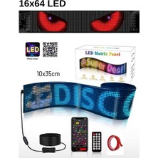 Matrix Led Ekran 37 Cm Esnek APP Telefon Kontrollü Cama Yapışan Araba, Kamyon, Dükkan Şeytan Gözler, Kayan Yazı, Emoji Özellikli Su Geçirmez Bluetooth Tabela