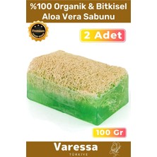 Premium Seri %100 Organik Bitkisel Cilt Orijinal Nemlendirici Kabak Lifi Vegan 2'lialoe Vera Sabunu