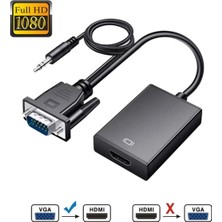 Derwell Yeni Nesil VGA To Hdmı Adaptörü Çıkış 1080P VGA Erkek Hdmı Kadın Ses Video Kablosu Dönüştürücüsü