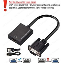 Derwell Yeni Nesil VGA To Hdmı Adaptörü Çıkış 1080P VGA Erkek Hdmı Kadın Ses Video Kablosu Dönüştürücüsü