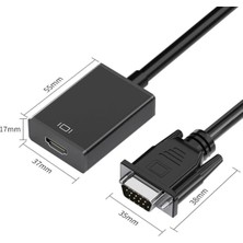 Derwell Yeni Nesil VGA To Hdmı Adaptörü Çıkış 1080P VGA Erkek Hdmı Kadın Ses Video Kablosu Dönüştürücüsü