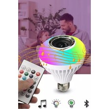 Bluetooth Hoparlör Akıllı Rgb Ledli Ampül Müzikli Lamba Ses Bombası Legend/led Musıc Dekorlu