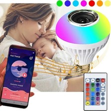 Bluetooth Hoparlör Akıllı Rgb Ledli Ampül Müzikli Lamba Ses Bombası Legend/led Musıc Dekorlu