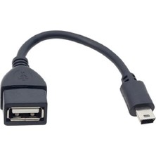 Derwell Yeni 5 Pin Mini USB Erkek USB Dişi Aparat Oto Teyp Flash Bellek Mini USB Otg Dönüştürücü Siyah