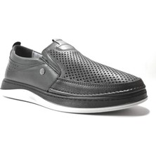 Onlo Ayakkabı DF.111 Hakiki Deri Siyah Ortopedik Jel Taban Erkek Loafer Ayakkabı