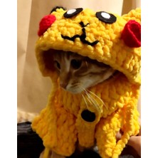 Pikachu Kedi Kıyafeti / Örgü Kedi Kıyafeti /hayvan Aksesuarı / Pet Shop Ürünleri /hayvan Kıyafeti