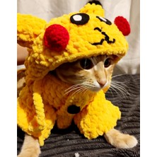 Pikachu Kedi Kıyafeti / Örgü Kedi Kıyafeti /hayvan Aksesuarı / Pet Shop Ürünleri /hayvan Kıyafeti