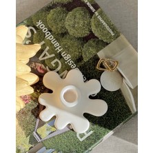 Mandalin Art Studio Kıvrımlı Beton Mumluk, Şamdan 13  cm