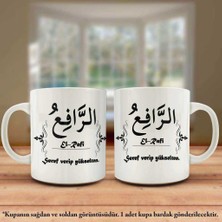 Asilmeydan Çift Yön Renkli Baskılı Allahın 99 İsmi - Esma-ül Hüsna - El Rafi Kupa Bardak