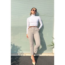 Kadın Dar Paça Kemerli Pantolon 4577