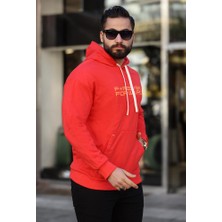 Erkek Kapüşonlu Baskılı Kanguru Cepli Sweatshirt 88406 Fiesta