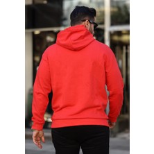 Erkek Kapüşonlu Baskılı Kanguru Cepli Sweatshirt 88406 Fiesta