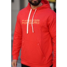 Erkek Kapüşonlu Baskılı Kanguru Cepli Sweatshirt 88406 Fiesta