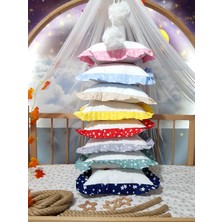 Baby Clime, Kırmızı Fırfırlı Nakışlı Kırlent 40x40 cm Bebek İsimli Takı Yastığı İçi Dolgulu B1