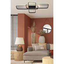 Trio Model Yüksek Aydınlatmalı 85 x 65  cm  Büyük Ebat Kumandalı 3 Renk Aydınlatmalı Tavan Modern LED Avize