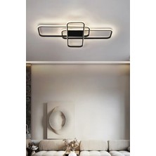 Trio Model Yüksek Aydınlatmalı 85 x 65  cm  Büyük Ebat Kumandalı 3 Renk Aydınlatmalı Tavan Modern LED Avize