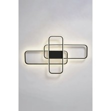 Trio Model Yüksek Aydınlatmalı 85 x 65  cm  Büyük Ebat Kumandalı 3 Renk Aydınlatmalı Tavan Modern LED Avize