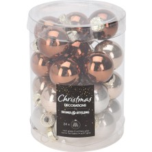 Boyner Evde Yılbaşı Süsü Xms 24LU Kahve Gumus Sus 25MM