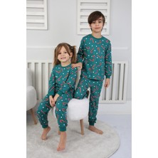 Little Pumpkin Unisex Baston Şeker Desenli Çocuk Yılbaşı Pijama Takımı