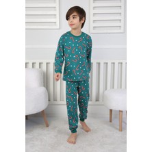 Little Pumpkin Unisex Baston Şeker Desenli Çocuk Yılbaşı Pijama Takımı