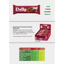 Delly Çikolata Kaplı - Yer Fıstıklı & Vişneli Meyveli Bar 35g X 12 Adet