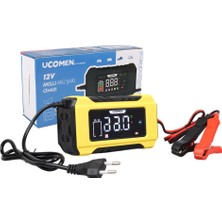 UCOMEN UC-C120501B Sarı 12VOLT 6AMPER LCD Göstergeli Akıllı Akü Şarj Cihazı