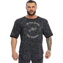 Big Sam Oversize Antrenman Gym T-Shirt Silver Rag Top