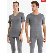 BLACKSPADE 1263 UNİSEX GRİ V YAKA KISA KOL THERMAL