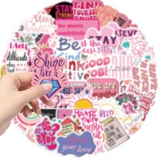 JYX Pembe Ilham Verici Ifade Grafiti Çıkartmaları 50 Sayfa (Yurt Dışından)
