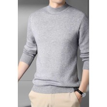 Uniquetrenders Erkek Tüylenmeyen Yarım Boğazlı Triko Kazak Yarım Balıkçı Triko Kazak