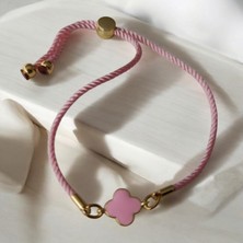 Yonca Model Asansörlü Renk Atmaz Solmaz Bileklik Pembe Kadın Bileklik