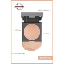 Mat Bitişli Sabitleyici Yoğun Kapatıcı Pudra - Baked Powder 202 Soft Peach